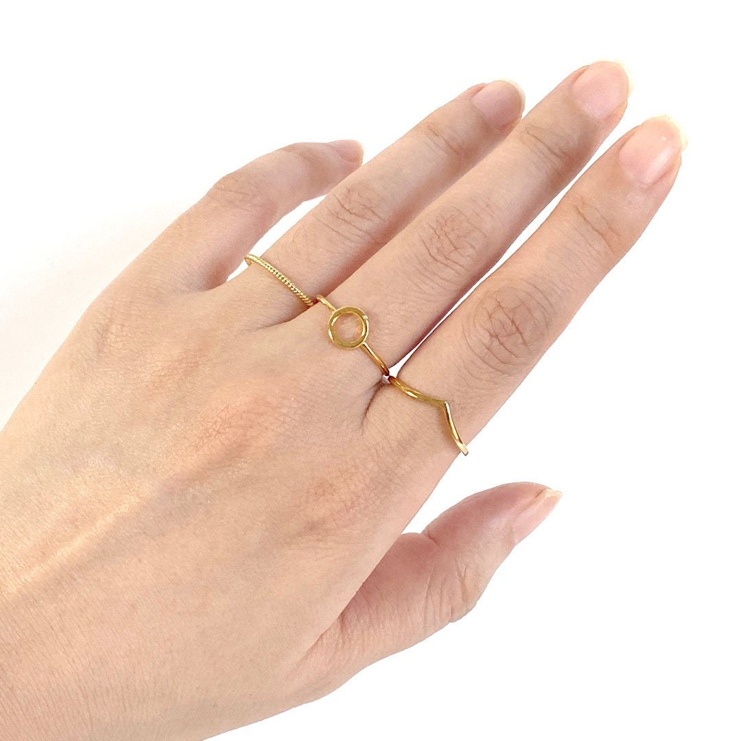 Open Circle Ring, 18K Gold Round Shape Ring, Karma Ring, Simple Modern Ring, Gold Circle Ring, Dainty Stacking Ring For Women, Everyday Ring