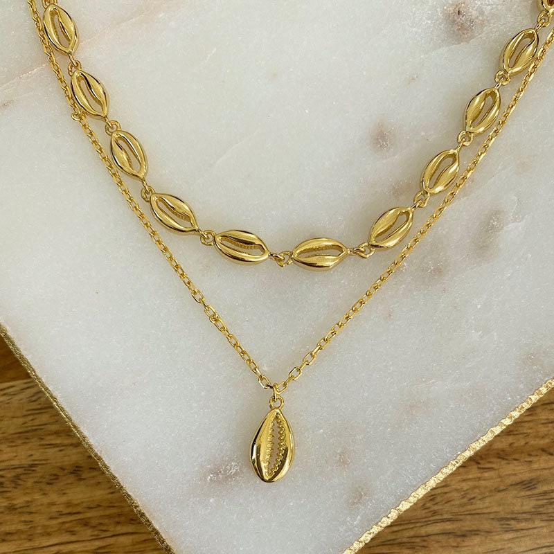 Cowrie Shell Pendant, Gold Shell Necklace, Gold Vermeil Pendant, Seashell Necklace, Ocean Jewelry, Beach Necklace, Dainty Gold Pendant