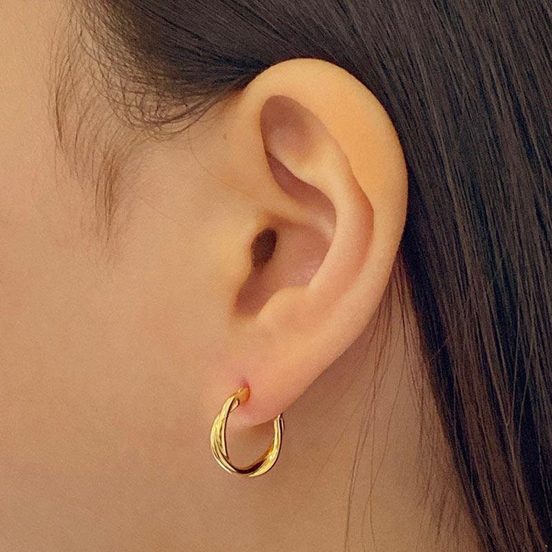 Wave Hoop Earrings, Small Gold Vermeil Hoops, Modern Twist Hoops, Croissant Earrings, Dainty Gold Huggies, Spiral Rope Hoops, Gift For Her