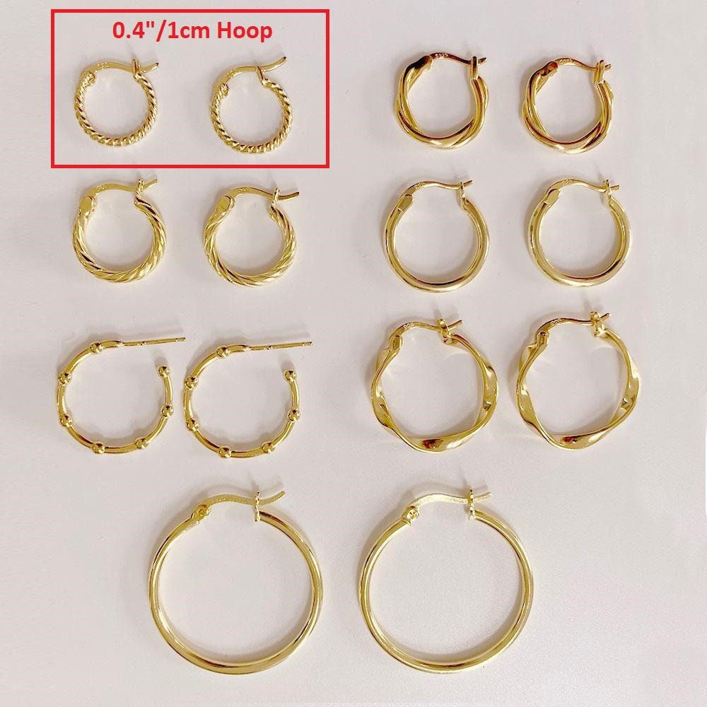 Twirl Hoop Earrings, Gold Croissant Hoops, Dainty Huggie Earrings, Sterling Silver Earrings, Classic Gold Hoop Huggies, Spiral Rope Hoops