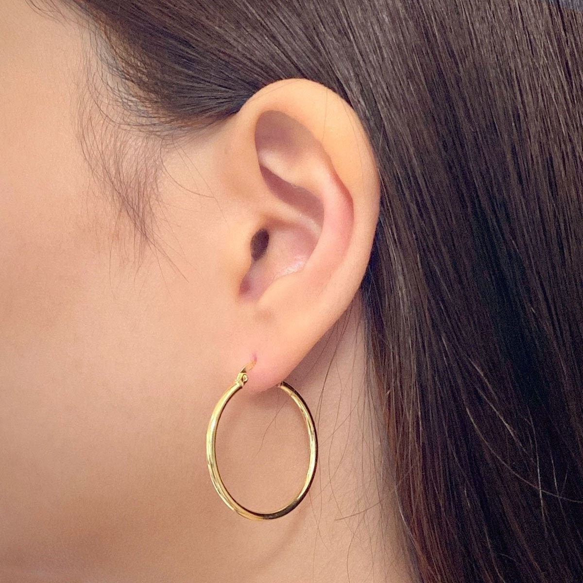 Large Thin Gold Hoop Earrings For Women, Simple Gold Hoops, Circle Endless Big Hoops, 18K Gold Thin Round Hoops, Minimalist Earrings