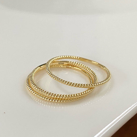 Thin Gold Twist Ring, 18K Gold Vermeil, Skinny Gold Stacking Ring, Twisted Gold Ring, Minimalist Ring, Simple Dainty Ring, Everyday Ring