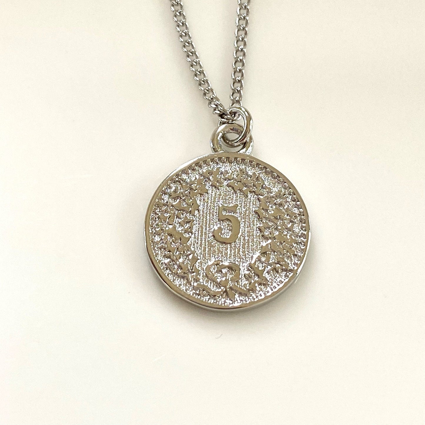 Silver Medallion Necklace, Silver Coin Pendant, Long Necklace with Pendant, Disk Necklace Silver For Women, Christmas Gift, Hypoallergenic