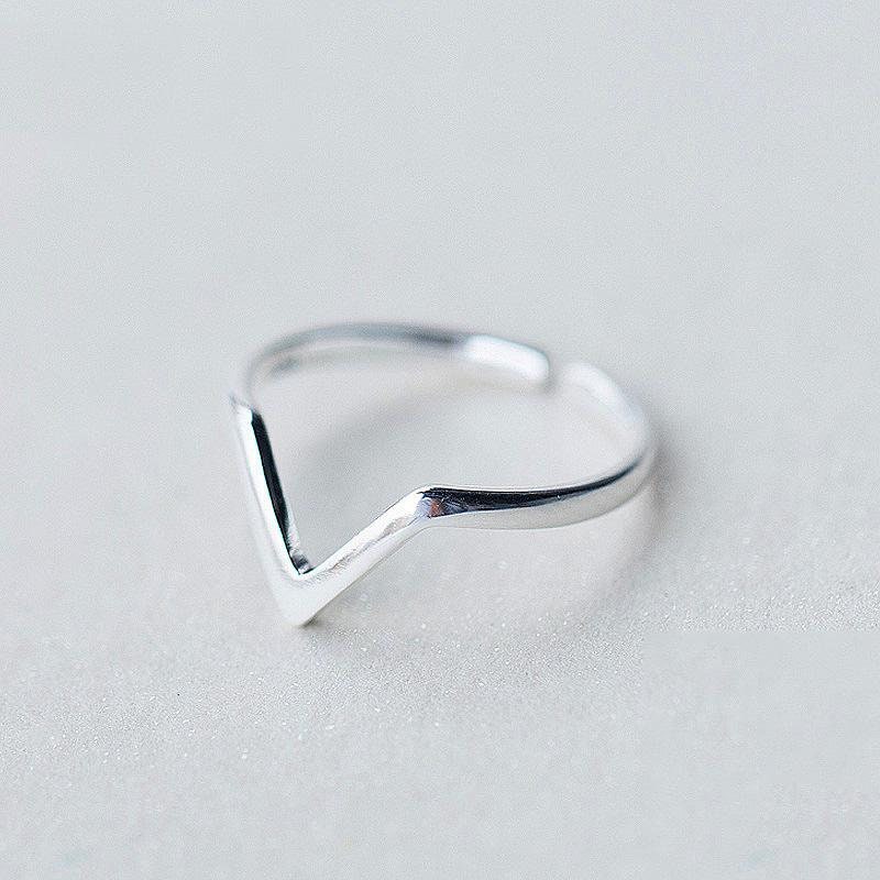 Silver V Ring, Open Chevron Ring, Silver Victory Ring, Simple Silver Ring For Women, Minimalist Ring, 925 Sterling Silver, Adjustable Ring