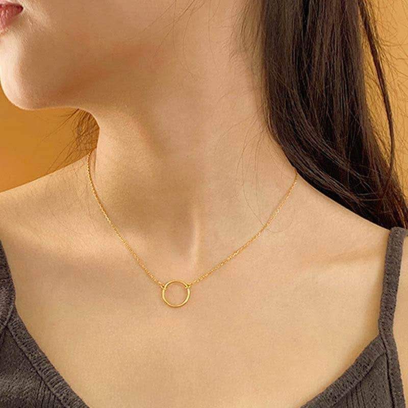 Karma Necklace, Open Circle Necklace, Thin Gold Necklace, Minimalist Necklace, Eternity Necklace, Infinity Necklace, 18K Gold Vermeil